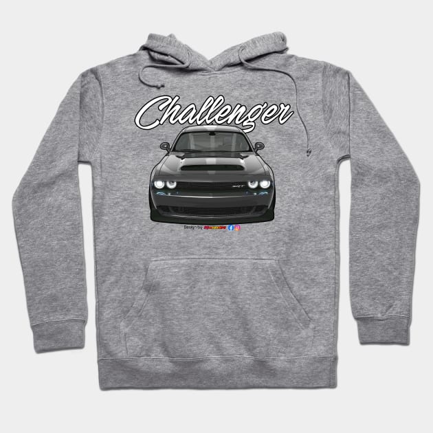 Challenger SRT Black by pjesusart Hoodie by PjesusArt